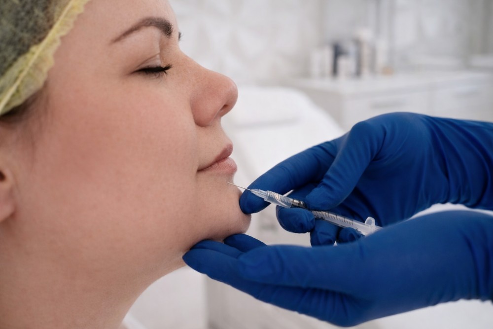 Tratamiento médico de relleno de mentón para mejorar la proyección facial en Valencia